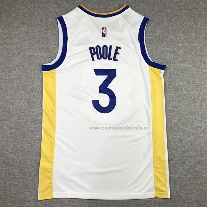 Camiseta Golden State Warriors Jordan Poole NO 3 Association Blanco